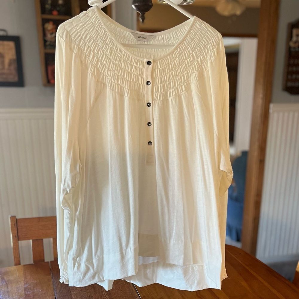NEW CJ Banks white blouse